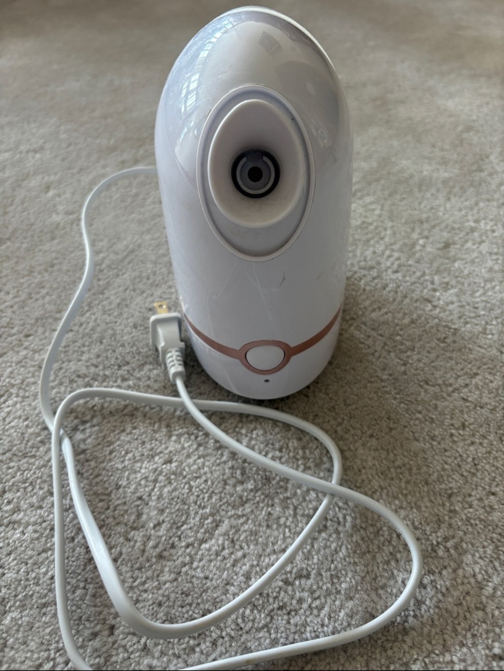 White and Rose Gold Facial Steamer - Portable Nano Steam Device